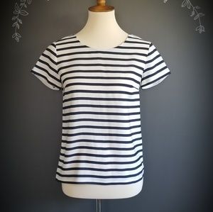 Navy and White Striped Blouse from J Crew